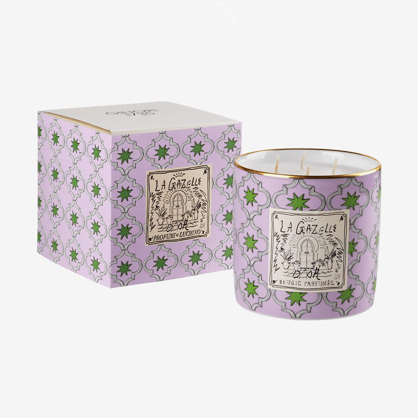 Ginori 1735 Profumi Luchino Scented Candle - La Gazelle D'Or Marrakech Fragrance for Home Decor, Luxury Gifts & Romantic Ambiance