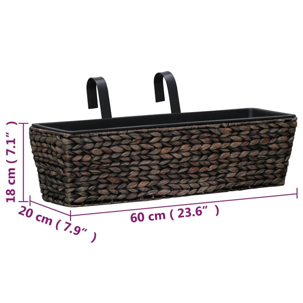 2-Pack Brown Water Hyacinth Indoor Planters with Removable Pots - 23.6