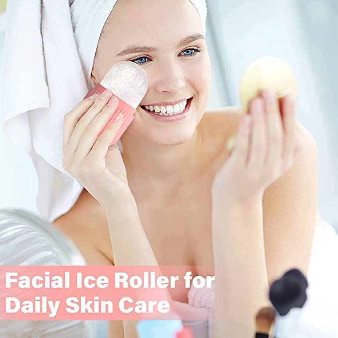 C7Gangani Ice Roller for Face - Cooling Face Massager for Men & Women | Reusable & Unbreakable Ice Cube Roller for Glowing Skin & Puffy Eyes Relief | Perfect for Morning Routine, Post-Workout Recovery & Skincare Therapy