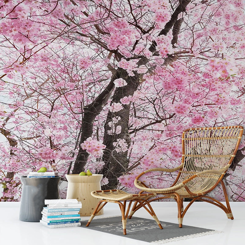 Pink Flowers Wallpaper Mural - Self-Adhesive Peel & Stick Wall Decor for Bedroom, Living Room, Nursery | Easy to Install & Removable | Perfect for Home, Office & Dorm Room Makeover