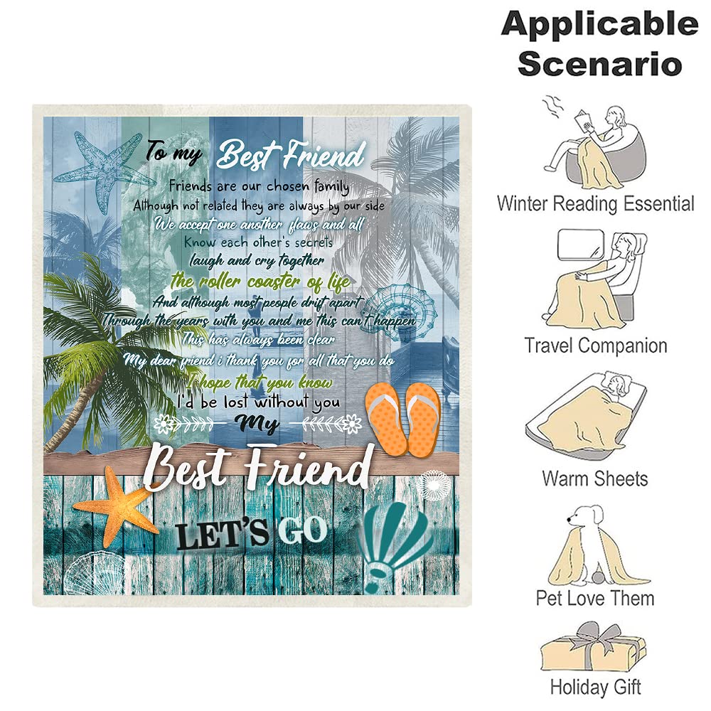 Bestie BFF Friendship Blanket - Soft & Cozy Throw Blanket for Best Friends, Perfect Christmas & Birthday Gift for Women - Great for Movie Nights, Sleepovers & Couple Cuddles