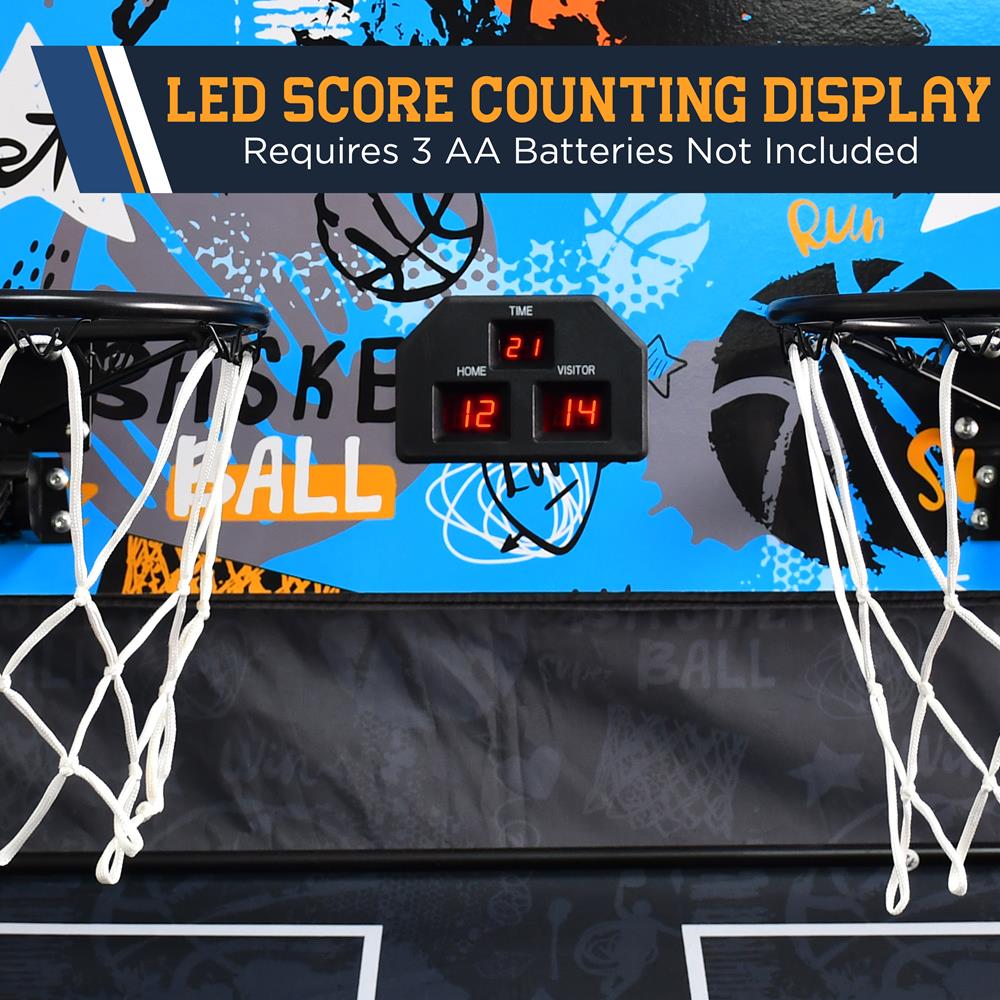 Dual Shot Basketball Hoop System - Adjustable Height & Durable Backboard for Indoor & Outdoor Play - Perfect for Driveway, Gym, and Backyard Basketball Games