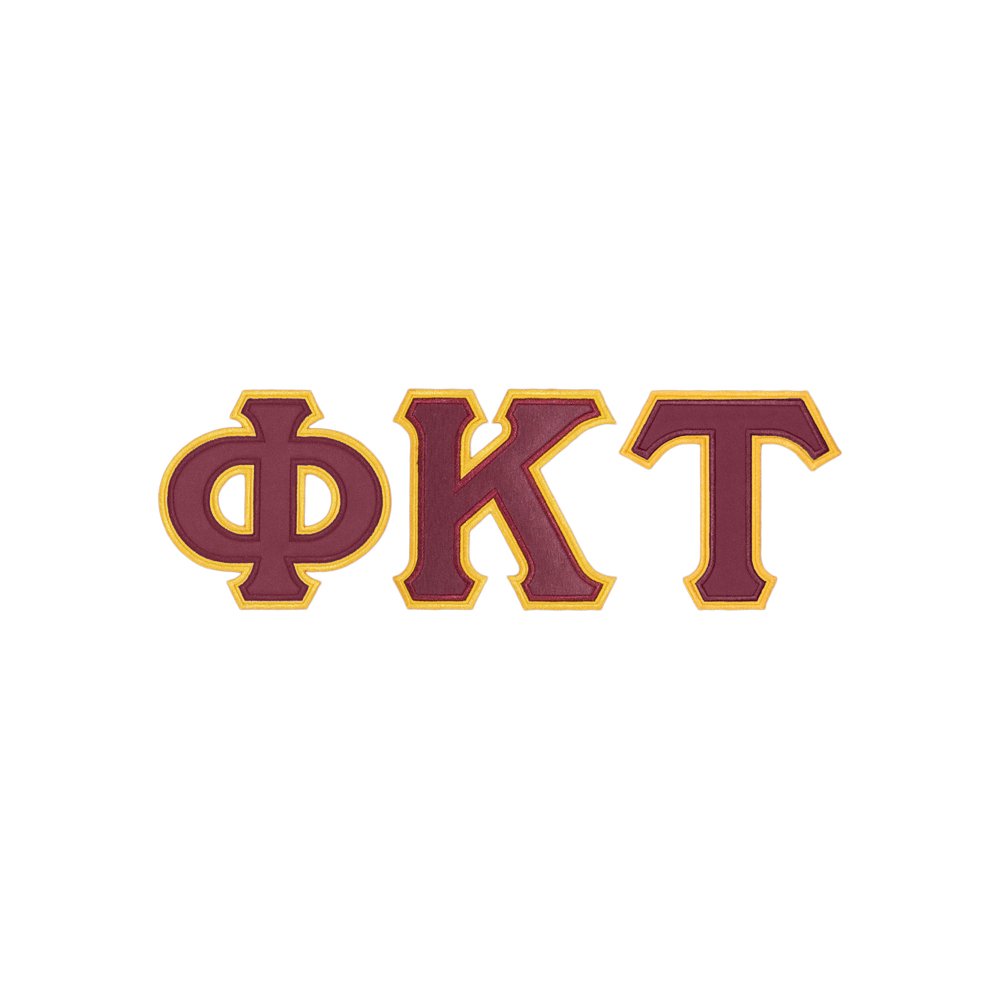 Phi Kappa Tau Fraternity Twill Letter T-Shirt - Comfortable Cotton Crewneck Tee for College Greek Life, Campus Events & Brotherhood Activities