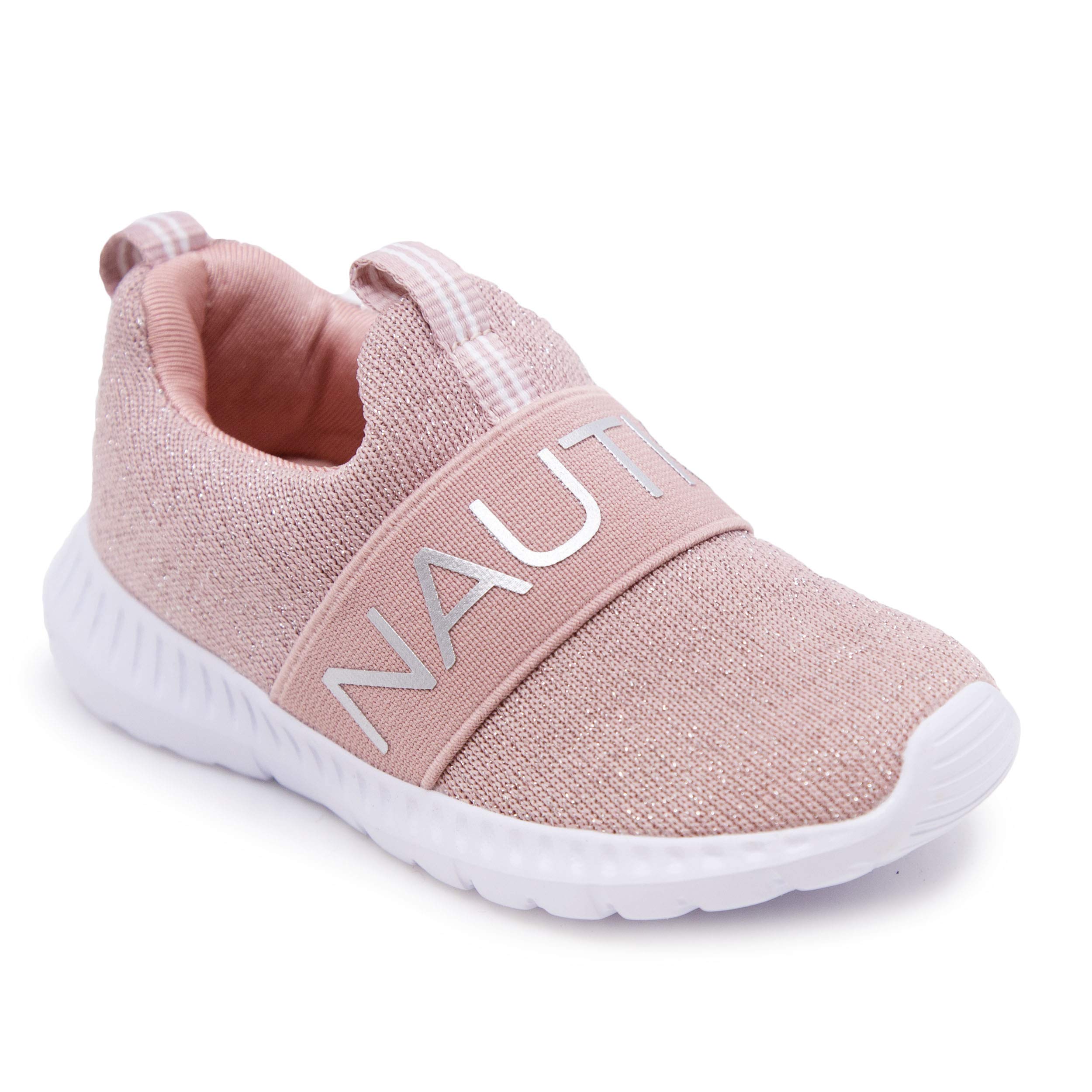 Nautica Girls' Slip-On Sneakers - Lightweight Athletic Running Shoes for Toddlers & Kids - Perfect for Walking, Running, Tennis & Sports - Comfortable Casual Wear for School & Playtime