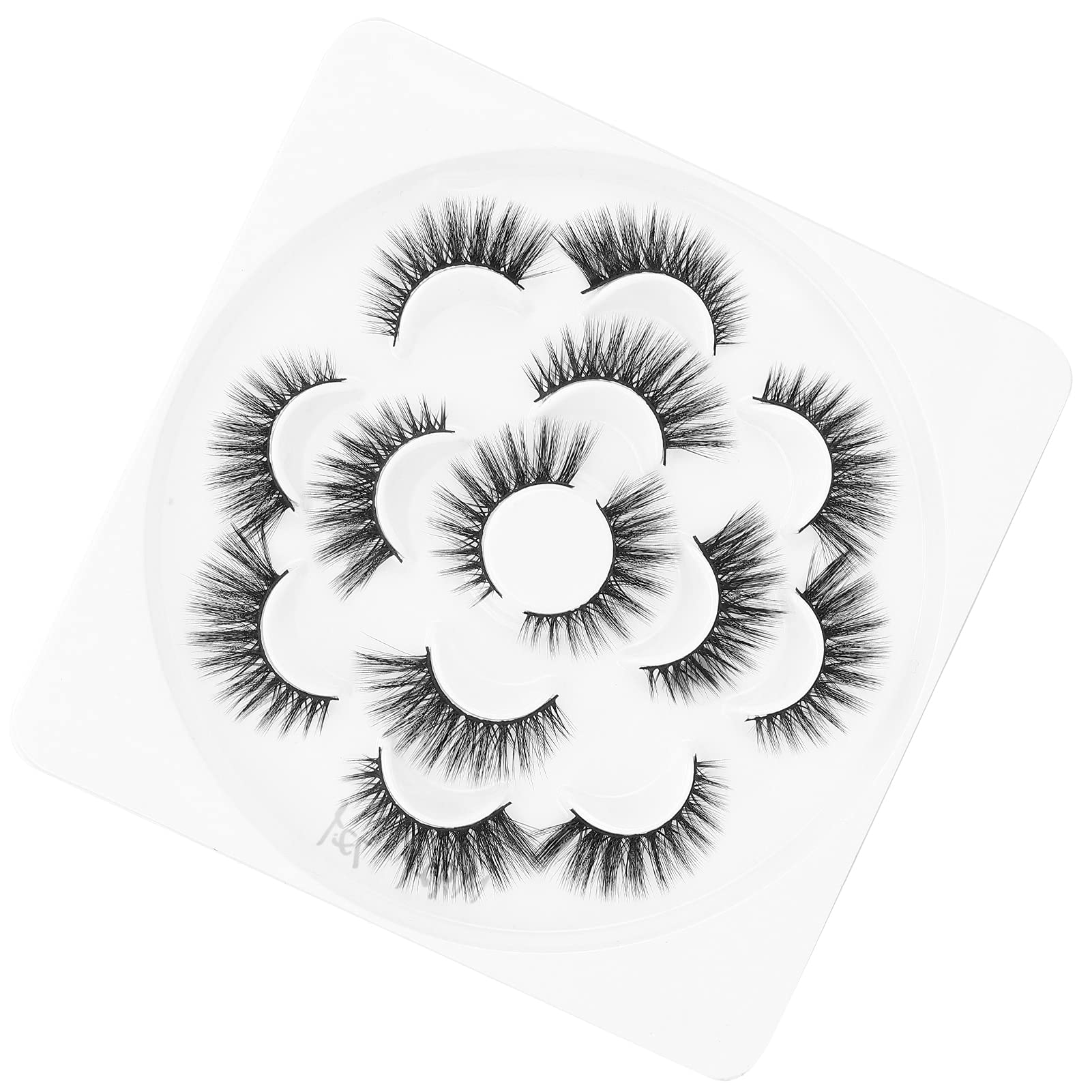 3D Reusable Faux Mink Eyelashes - 7 Pairs Natural Wispy Fluffy Lashes for Volume & Curl | Perfect for Weddings, Parties & Everyday Glamorous Look (M92P)