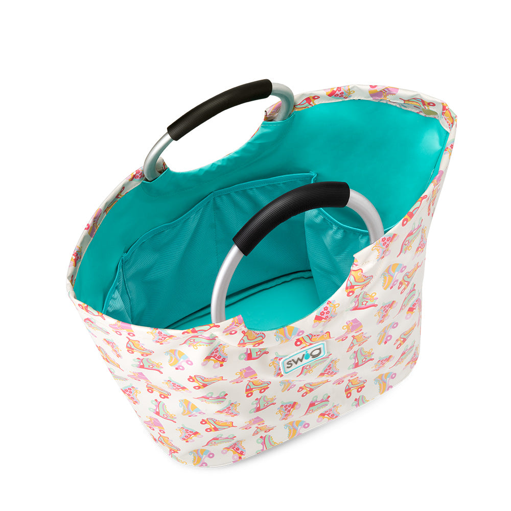 Roller Rink Loopi Tote Bag - Large Durable Grocery Shopping Bag with Reinforced Handles - Perfect for Skating Rink, Beach, Gym & Everyday Use