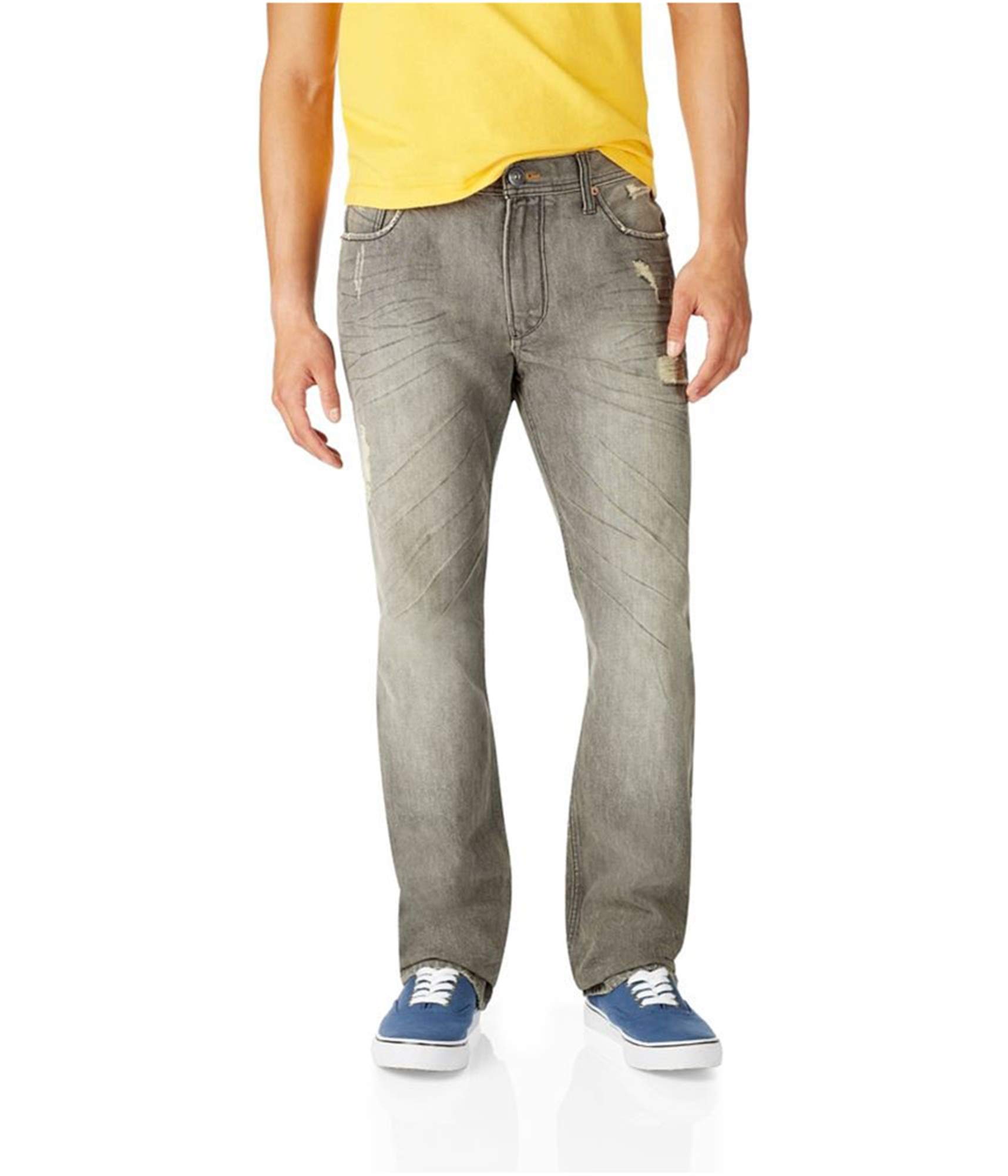 Aeropostale Men's Essex Straight Leg Jeans - Comfortable Slim Fit Denim Pants for Casual Wear & Everyday Outfits