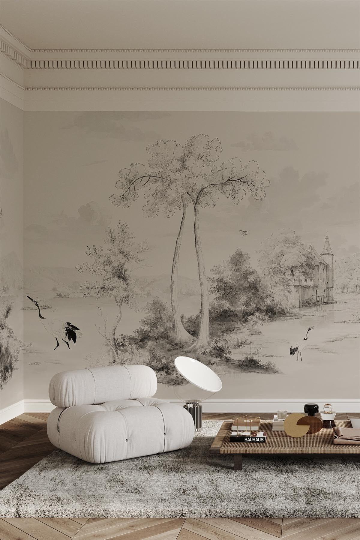 Scenic Landscape Beige Wall Art Canvas Print - Nature Photography Home Decor for Living Room, Bedroom & Office