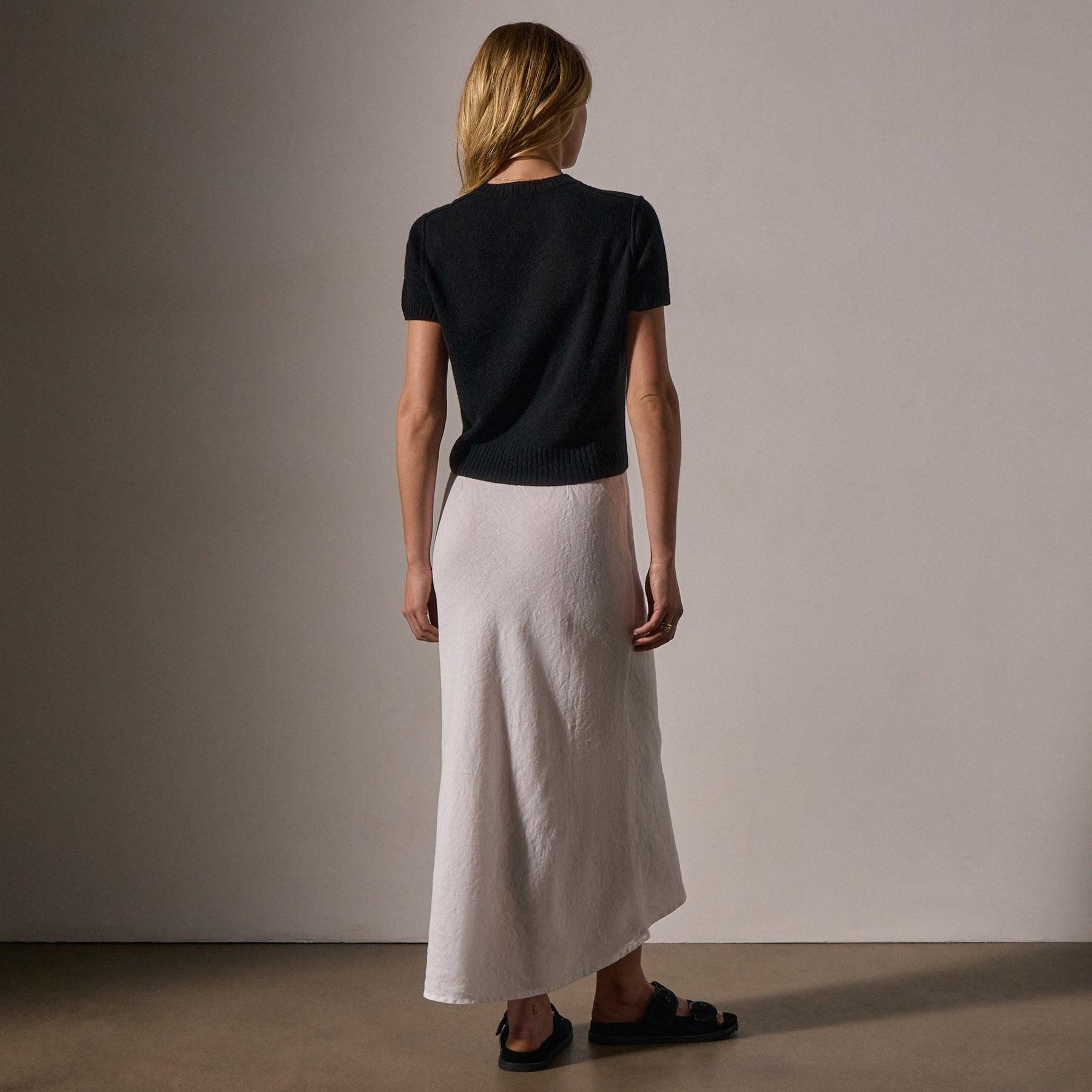 Soft Featherweight Cashmere Short Sleeve T-Shirt - Black | Lightweight & Breathable Summer Top for Women | Perfect for Casual Wear, Office & Travel