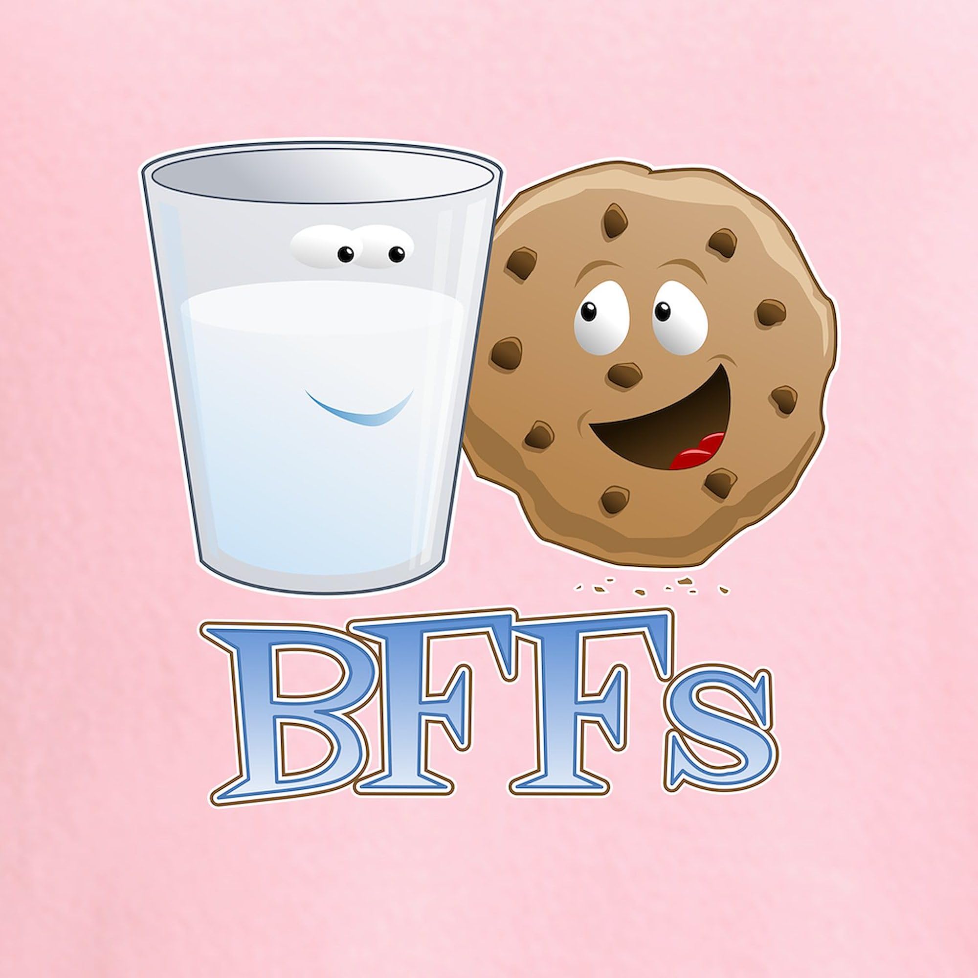 Best Friends BFF Milk & Cookie Matching Women's Nightshirt - Soft Long Sleeve Cotton Pajama Top for Women - Cozy Sleepwear for Sleepovers, Girls Night In & Matching Pajama Sets