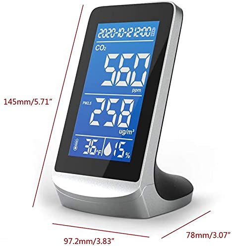 PEPDRO Indoor Air Quality Monitor - Portable CO2 Meter, Carbon Dioxide Detector & Gas Analyzer for Home, Office, School (Air Protection Device) | Perfect for Monitoring Air Quality in Bedrooms, Classrooms and Workspaces