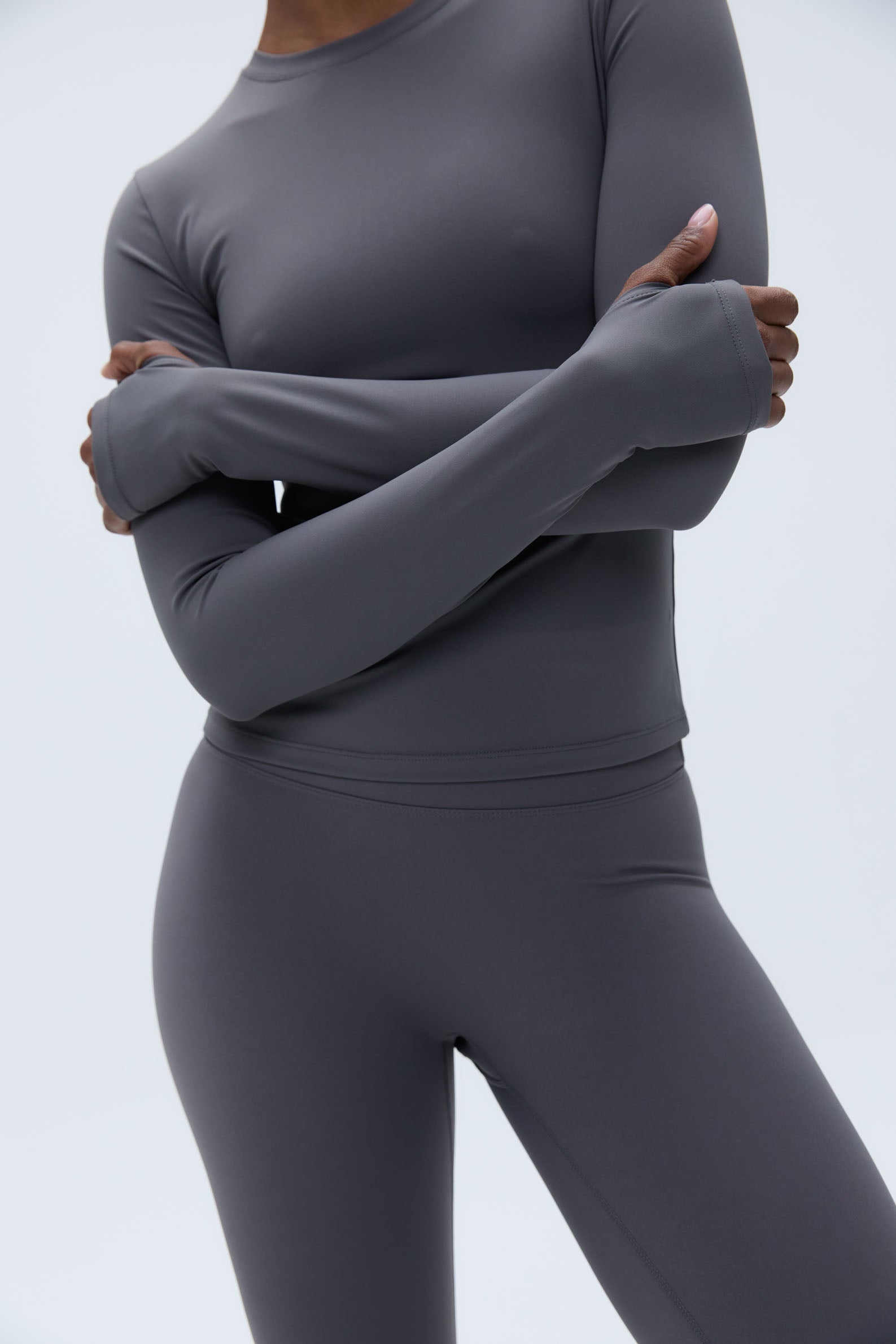 Ultimate Long Sleeve Top for Women - Soft Stretch Dark Grey Shirt - Perfect for Work, Casual & Layering