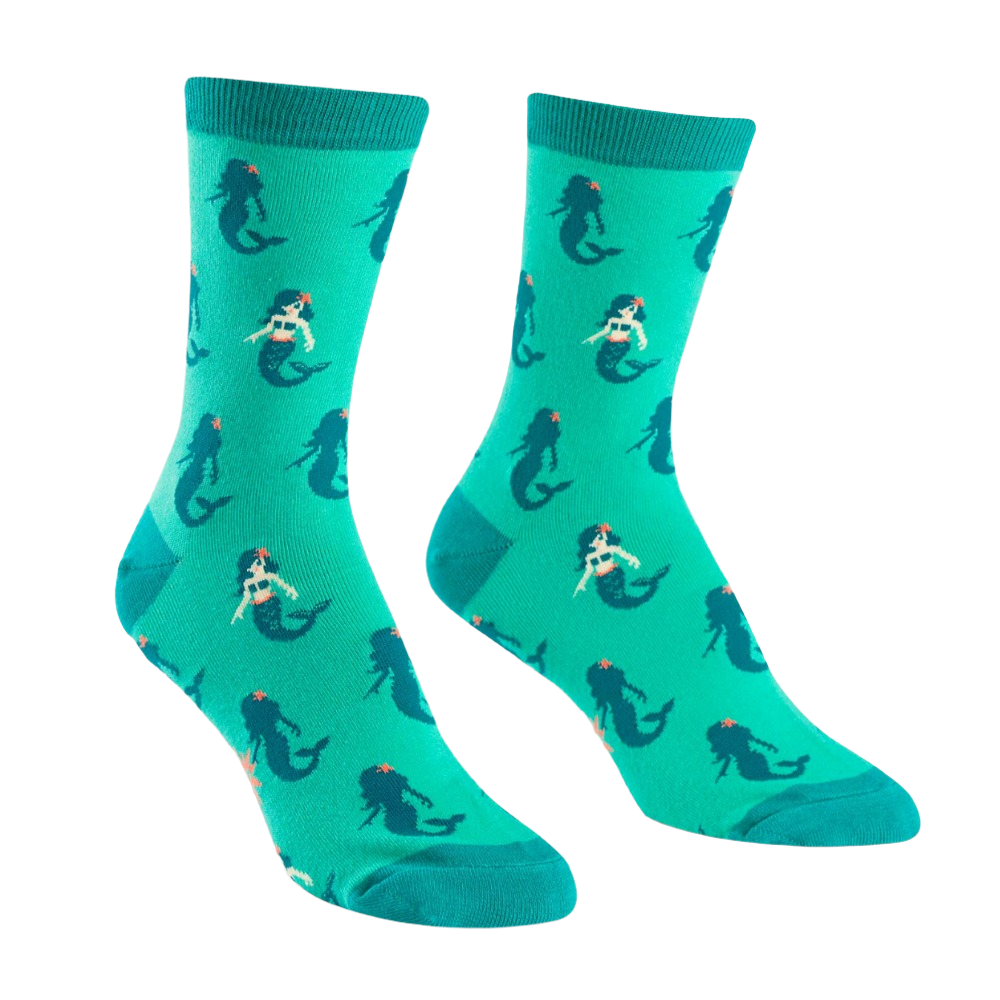 Sock It To Me Crew Women's Socks - Princess of The Sea Design | Comfortable & Fun Novelty Socks for Everyday Wear, Gifts & Cosplay