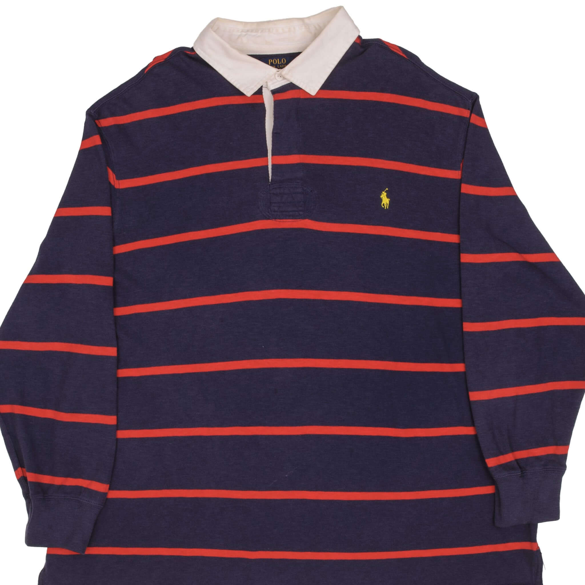 Ralph Lauren Men's Blue & Red Striped Rugby Polo Shirt - 3XL Big & Tall - Casual & Sporty Wear for Golf, Outdoors, and Everyday Comfort