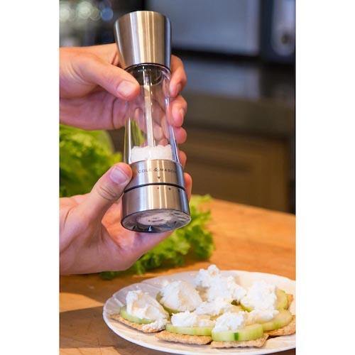 Cole & Mason Derwent Stainless Steel Salt Mill - Premium Adjustable Grinder for Gourmet Cooking, Baking & Seasoning - Perfect for Kitchen, Dining Table & Gift Giving