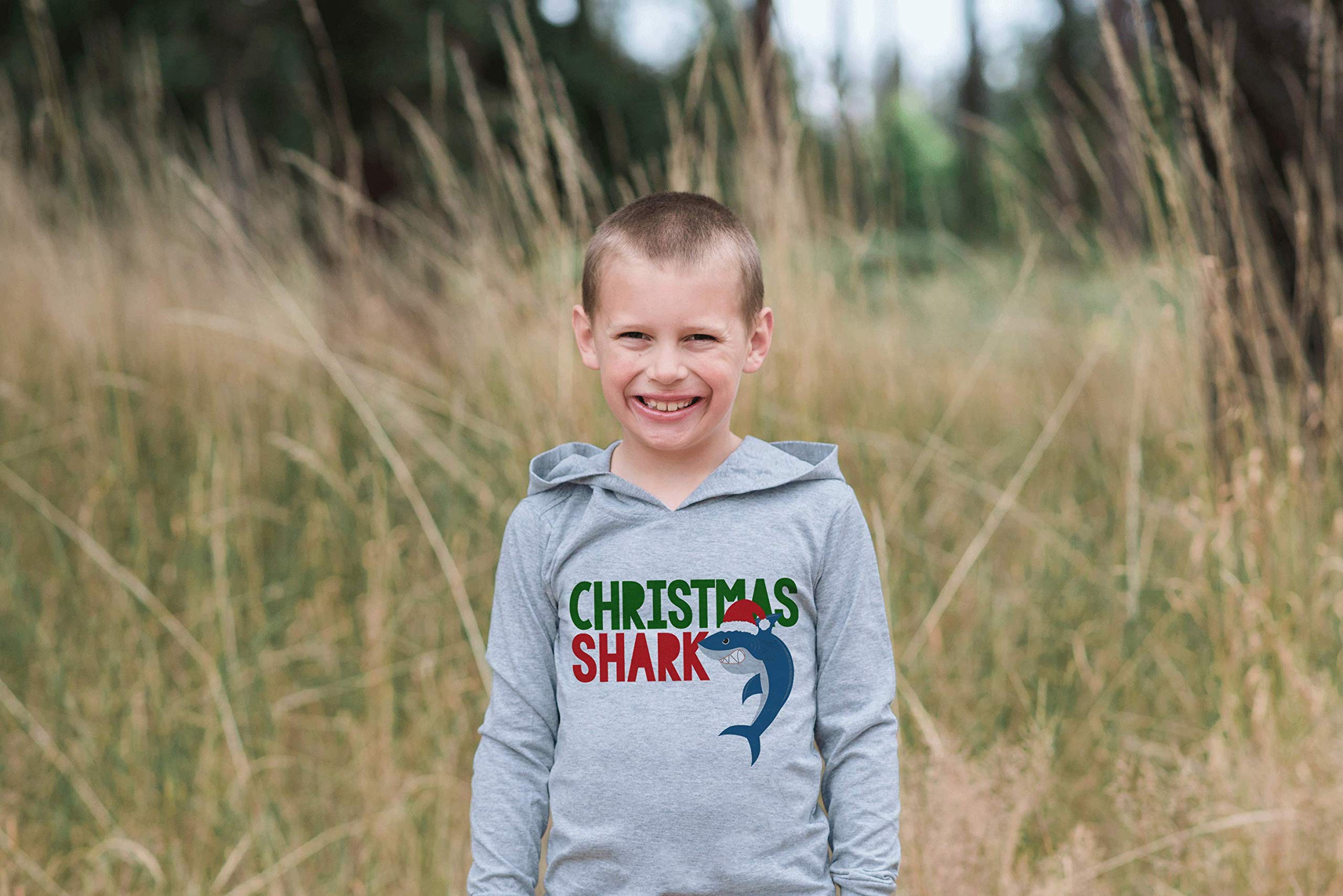 7 ate 9 Apparel Kids Shark Christmas Hoodie - Soft & Cozy Pullover for Boys & Girls - Perfect for Holiday Parties & Winter Outfits