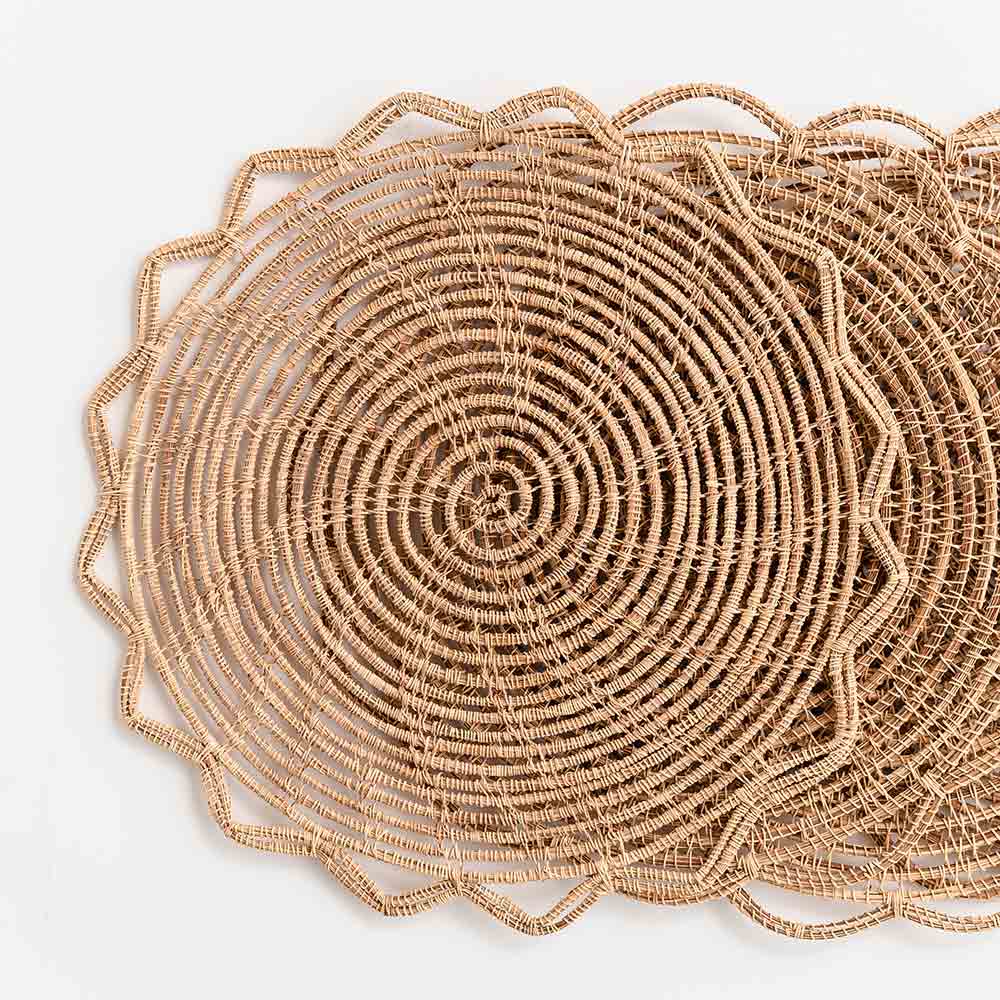 Eco-Friendly Bamboo Cane Placemat Set of 4 - Natural Round Table Mats for Dining, Kitchen, Picnic & Home Decor