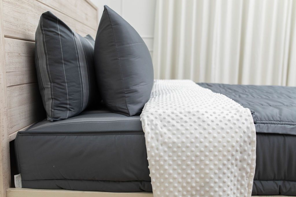 Soft & Breathable Reese Pillowcase Set - 100% Cotton Standard Size Pillow Cover for Bedroom, Hotel, Travel & Home Decor - 2 Pack (White & Grey)