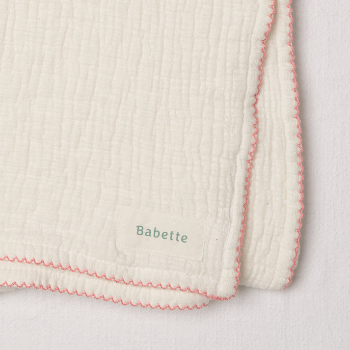 Babette Scalloped Trim Stroller Blanket - Soft Baby Carriage Cover for Boys & Girls - Perfect for Strollers, Car Seats & Nursery Use