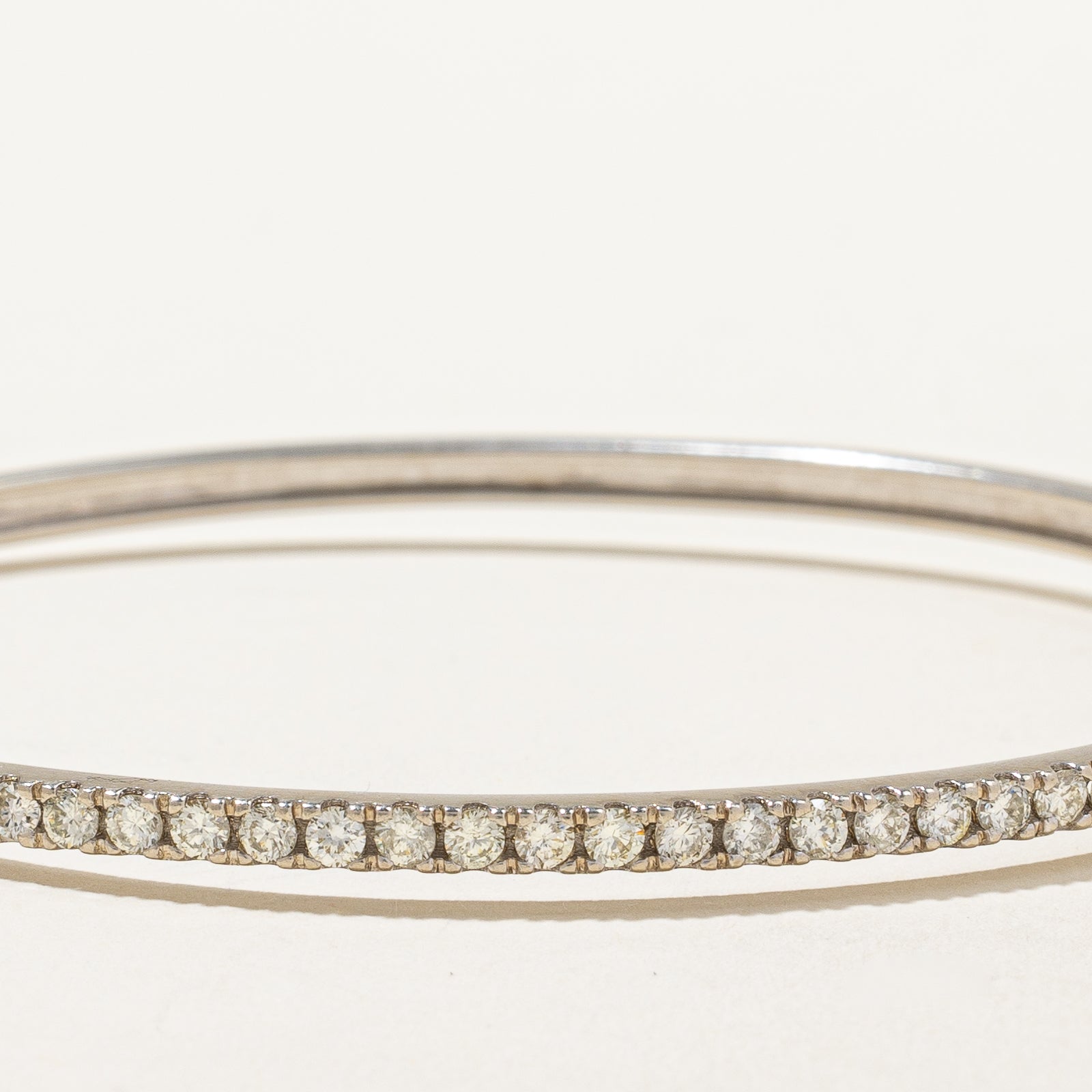 Pave Set Diamond Bangle Bracelet - 1.32 Carat Total Weight (ctw) - 7 Inches - Elegant Jewelry for Women - Perfect for Weddings, Anniversaries & Special Occasions