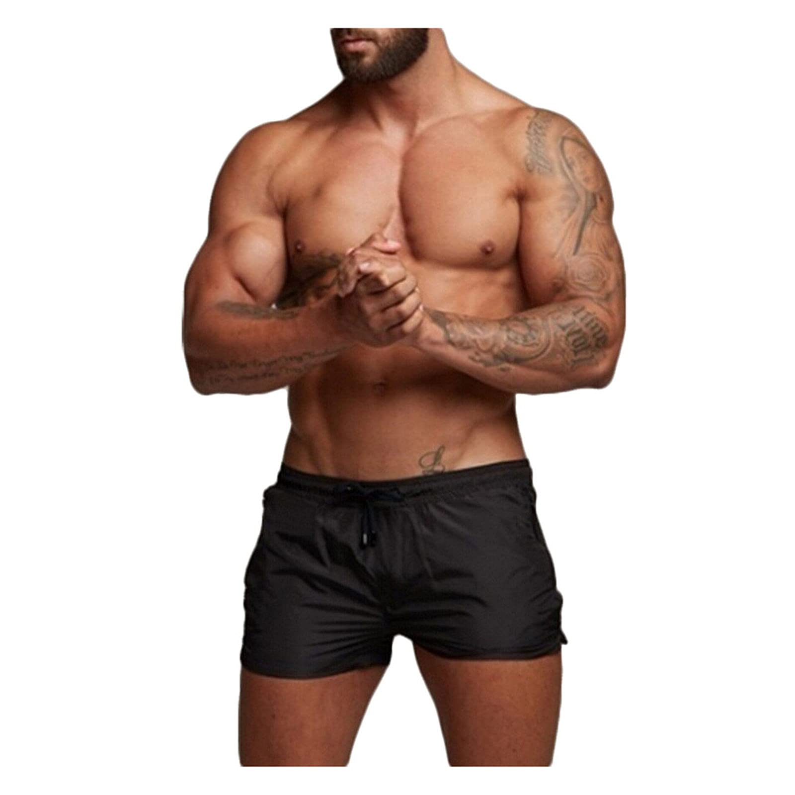 Yowein Men's 5 Inch Athletic Shorts - Gym Workout Shorts with Zipper Pockets, Fitted Jogging Pants for Bodybuilding, Running & Training - Black, 3X-Large - Perfect for Gym, Sports & Outdoor Activities