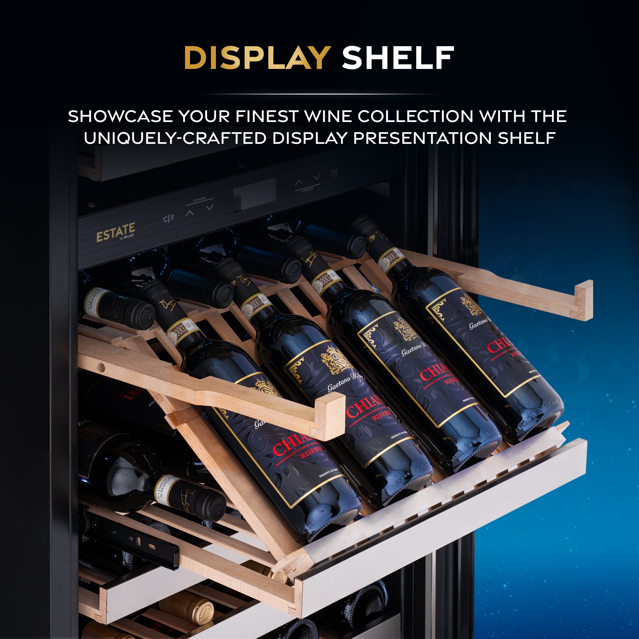 Newair® ESTATE 160 Bottle Freestanding Stainless Steel Wine Cooler Refrigerator - Perfect for Home Bars, Wine Cellars & Entertaining Spaces