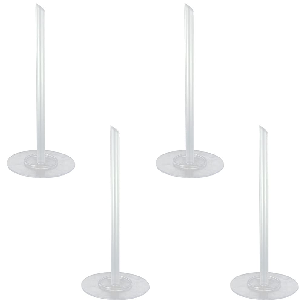 Cabilock 4-Piece Clear Plastic Cake Stand Set - Mini Ice Cream Cake Holders, Cake Separators & Stackable Display Stands for Dessert Shops, Bakeries & Home Baking (White)