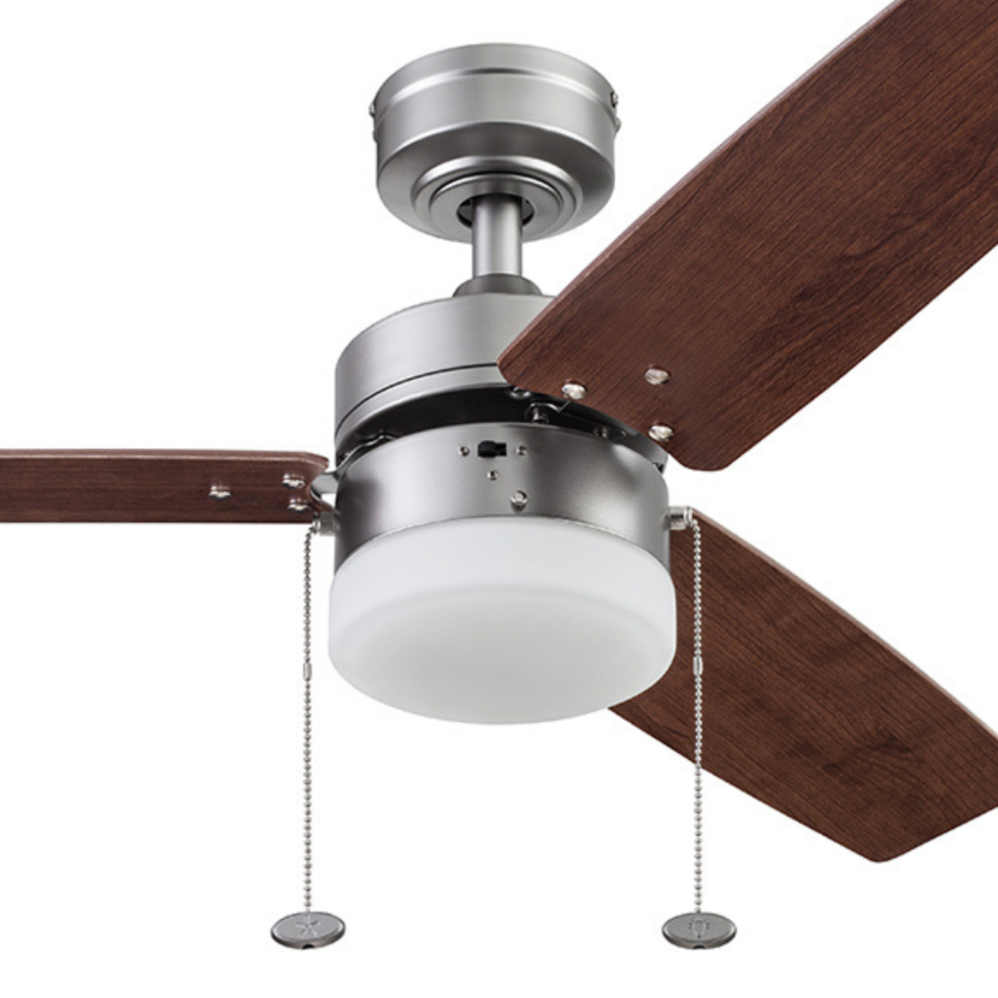 42 Inch Reston Pewter Ceiling Fan with Pull Chain - Modern Indoor Cooling Fan for Living Room, Bedroom, and Office