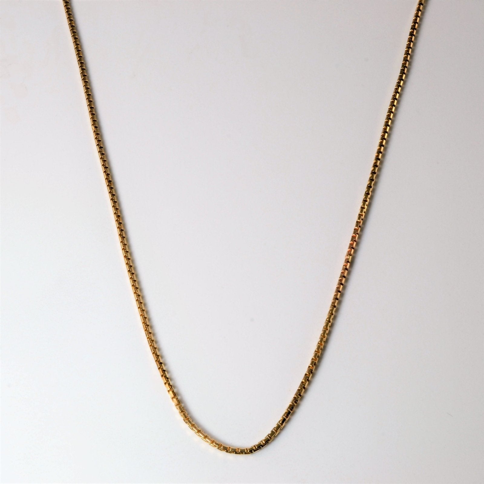 10K Yellow Gold Box Chain Necklace for Women - 19 Inch Solid Gold Box Link Chain - Perfect for Layering, Gifts & Everyday Wear