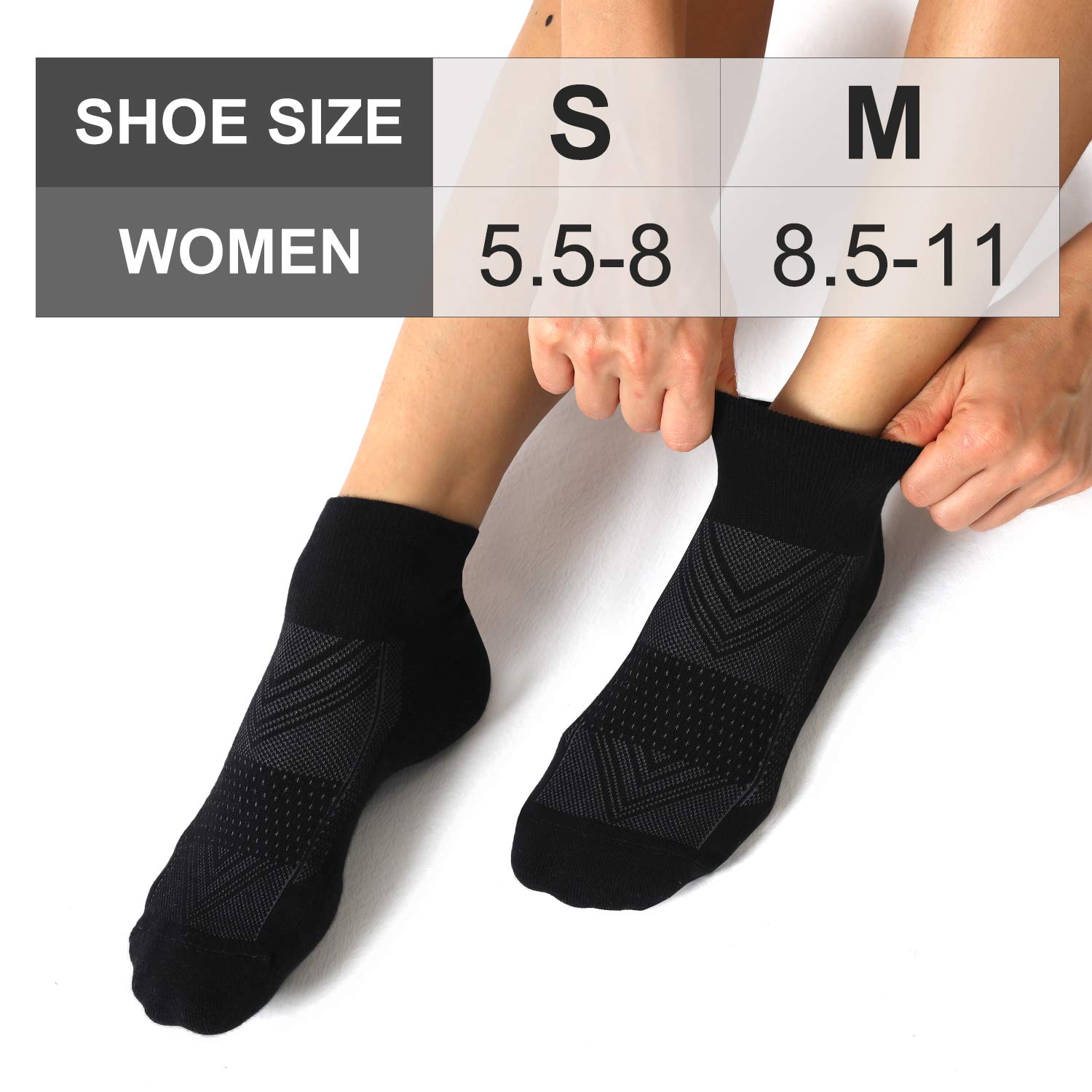 CS CELERSPORT 6 Pairs Women's Running Ankle Socks - Breathable Athletic Sports Socks with Cushioning for Jogging, Gym & Workout - Perfect for Running, Training & Daily Wear