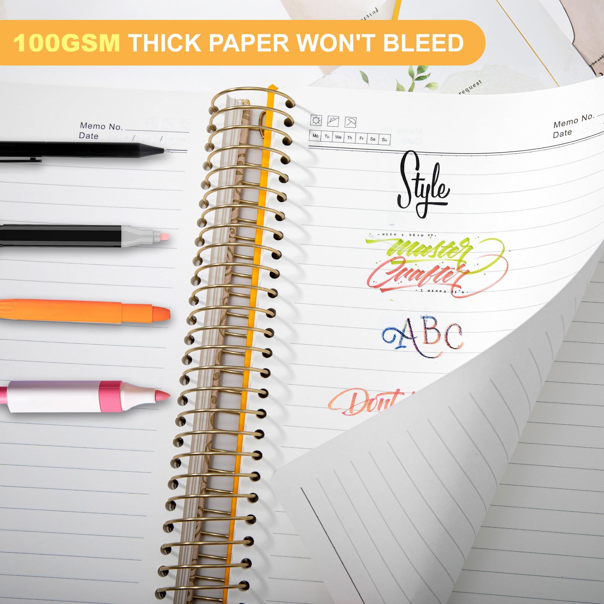 Premium Leather Journal Notebook - 300 Page Hardcover Spiral Bound B5 Notebook (7