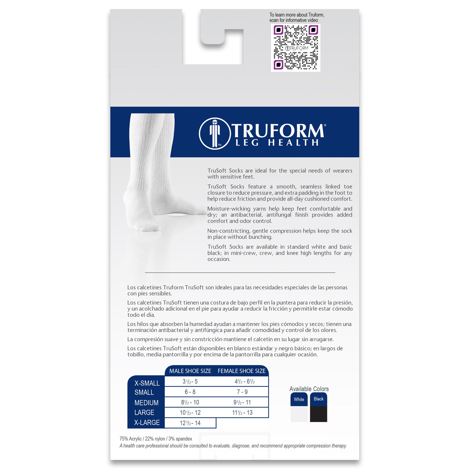 Truform Medical Compression Socks for Men & Women - 8-15 mmHg Graduated Support, Mid-Calf Crew Length (Black, Medium) - Ideal for Circulation, Travel, Running & Recovery