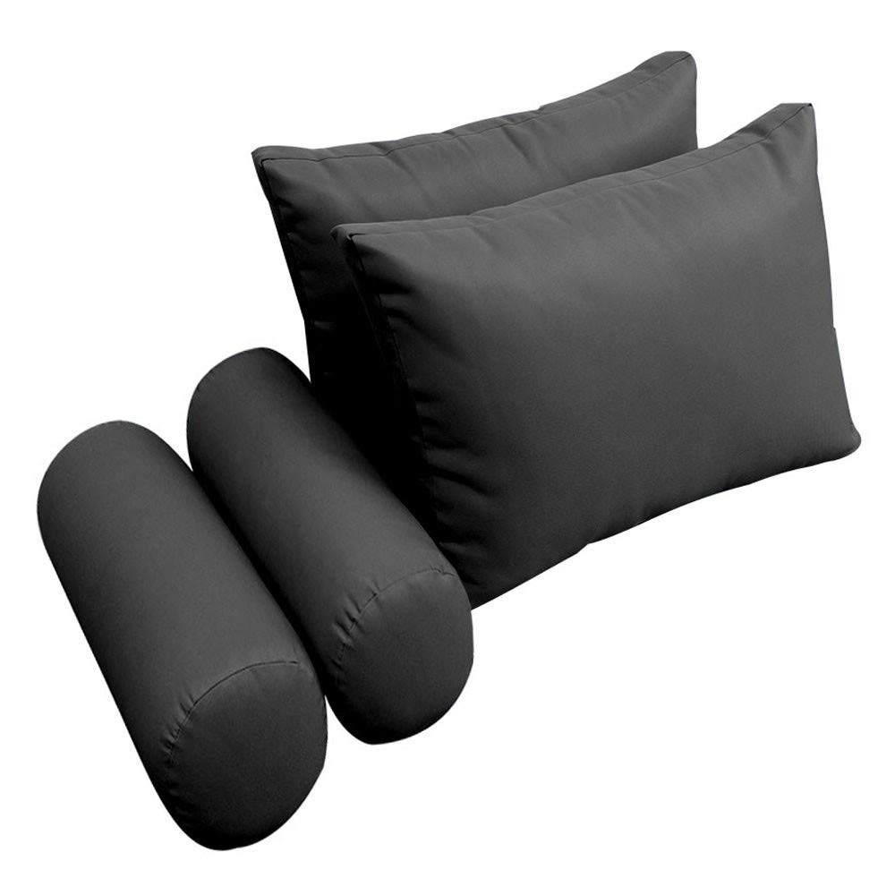 Prolinemax Outdoor Style 2 Full Knife Edge Daybed Mattress Cover - Waterproof Fitted Sheet with Bolster Pillow for Patio, Poolside & Garden Lounge