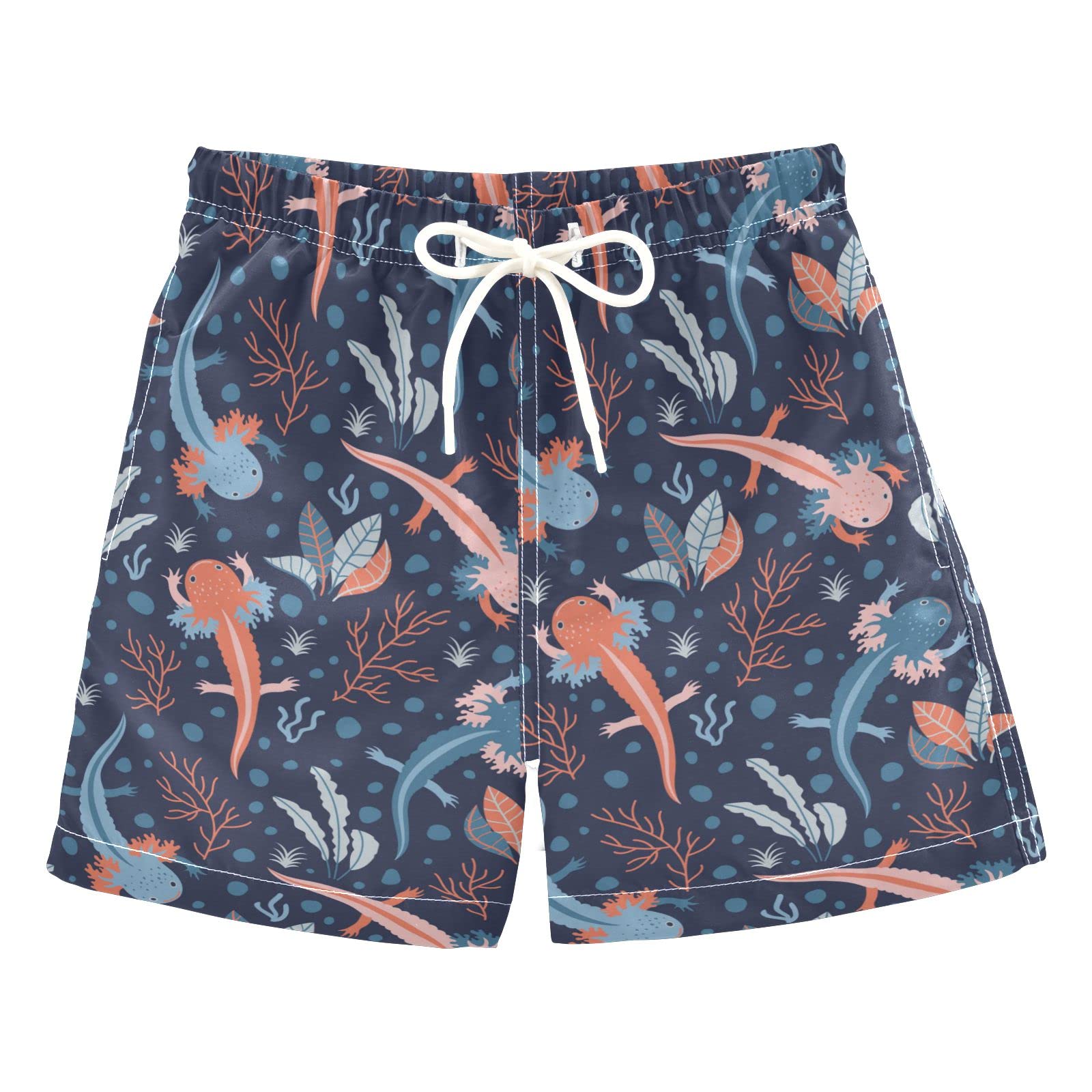 ODAWA Axolotl Boys Swim Trunks - Quick Dry Beach Shorts for Swimming & Play