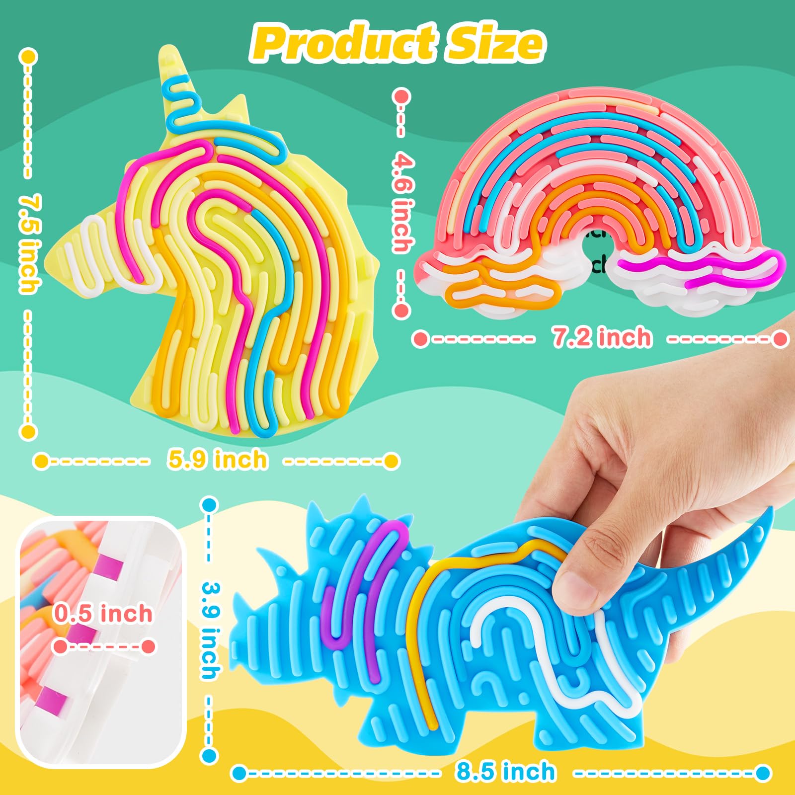 3Pcs Sensory Activity Board for Kids & Adults - Double Sided Fidget Toys for Stress Relief, Focus & Calming - Fine Motor Skill Busy Board for ADHD, Autism & Anxiety - Perfect for Home, School & Travel Use