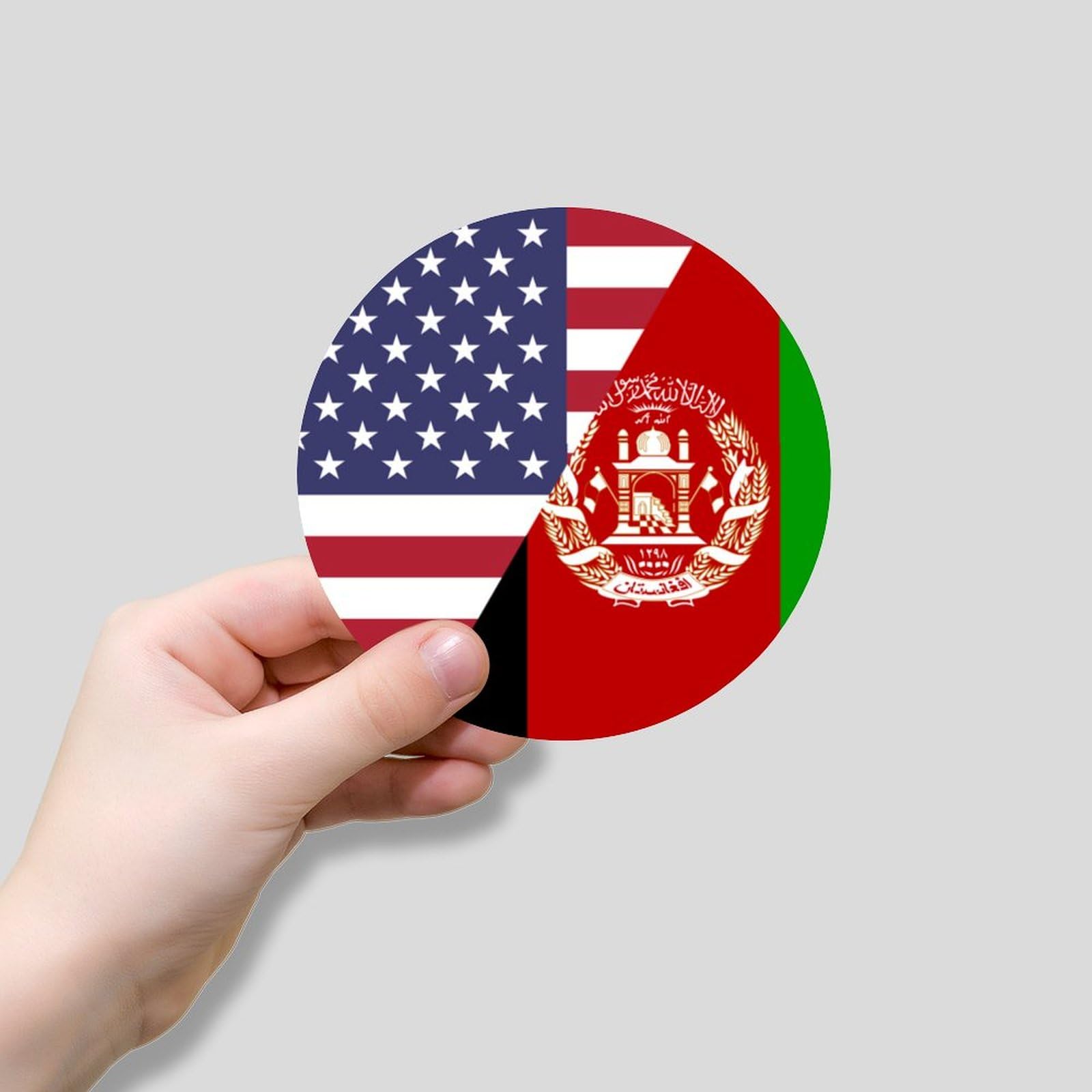 Zyadsinoudor United Stand with Afghanistan Stickers 50 Pcs - 4 Inch Vinyl Decals with Country Flag Design - Durable Waterproof Stickers for Laptop, Water Bottle, Phone, Skateboard & Suitcase - Perfect for Travel, School, Office & Home Decor