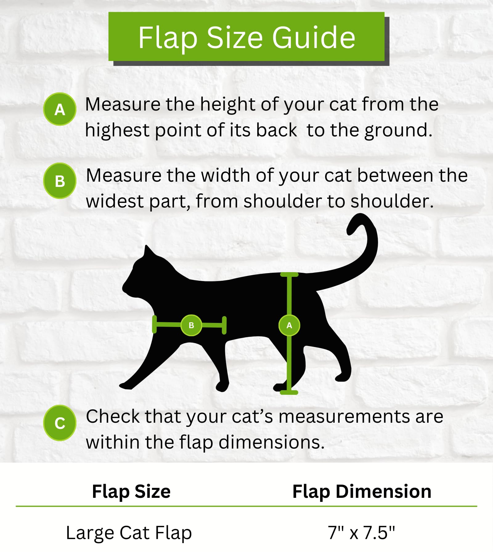 Whiskers & Windows Cat Door for Horizontal Sliding Windows - Large Cat Flap for Easy Pet Access (Fits 34