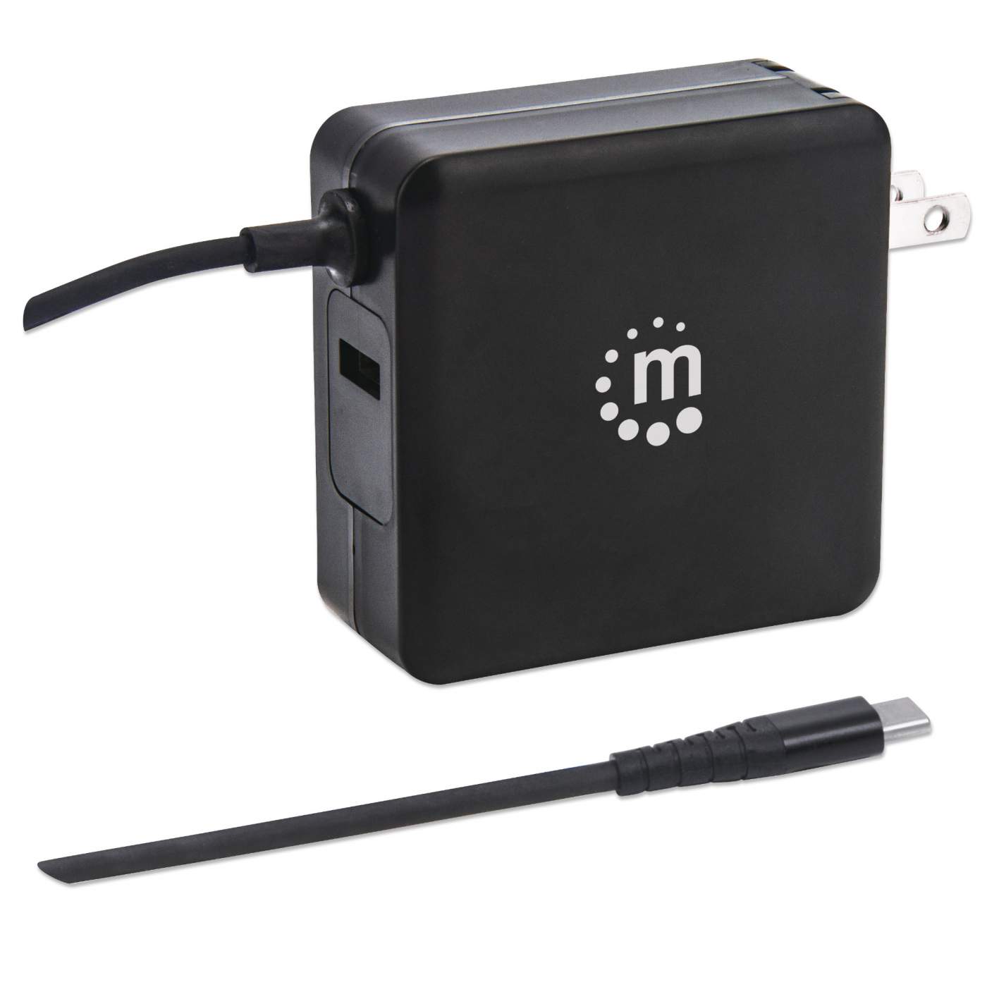 60W USB C Wall Charger with Built-in Cable - Fast PD Charging for iPhone, MacBook, Samsung & More | Home, Office & Travel Use