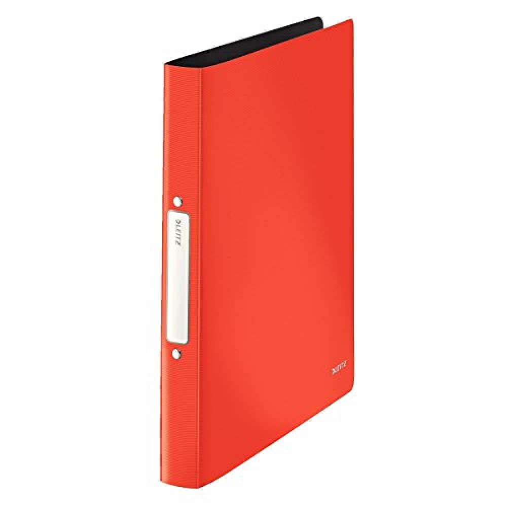 Leitz Solid Ring Binder A4 Polypropylene Light Red - Durable 3-Ring Binder for School, Office & Home Organization | Document Storage & Presentation Binder