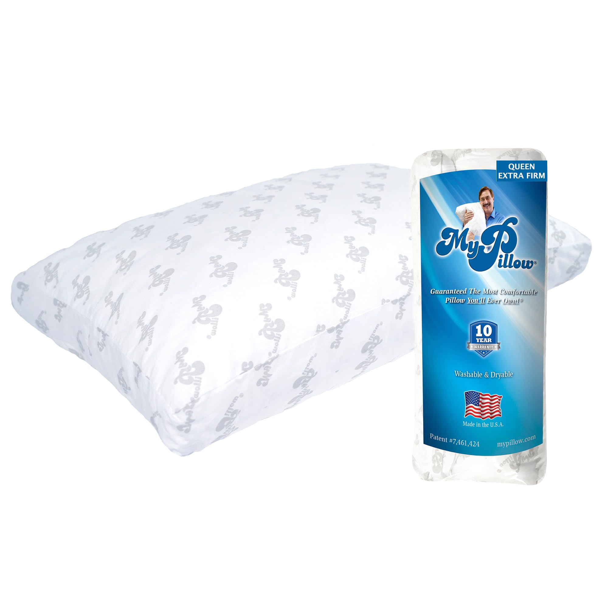 MyPillow Premium Queen Size Bed Pillow - Extra Firm Support for Back, Stomach & Side Sleepers | Gusseted Design for Optimal Comfort | Perfect for Home, Hotel & Travel Use