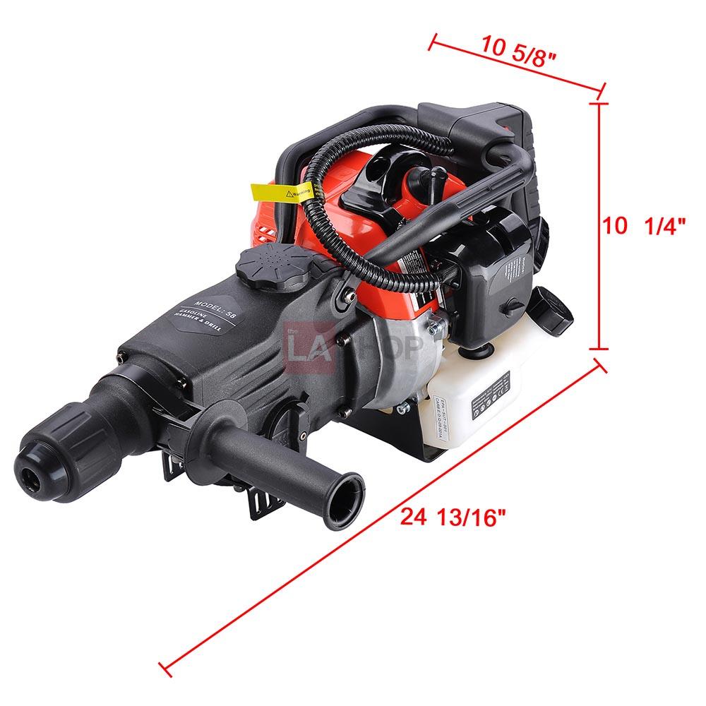 TheLAShop 32.7cc EPA Certified 2-in-1 Gasoline Jack Hammer & Breaker Drill Kit - Powerful Demolition Tool for Concrete Breaking, Trenching & Construction Work