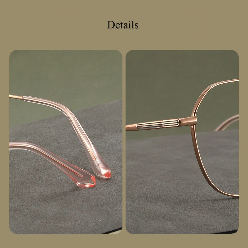 Bclear Unisex Full Rim Polygon Titanium Eyeglasses 86672 - Lightweight Durable Frame for Men & Women - Perfect for Reading, Work, and Everyday Wear