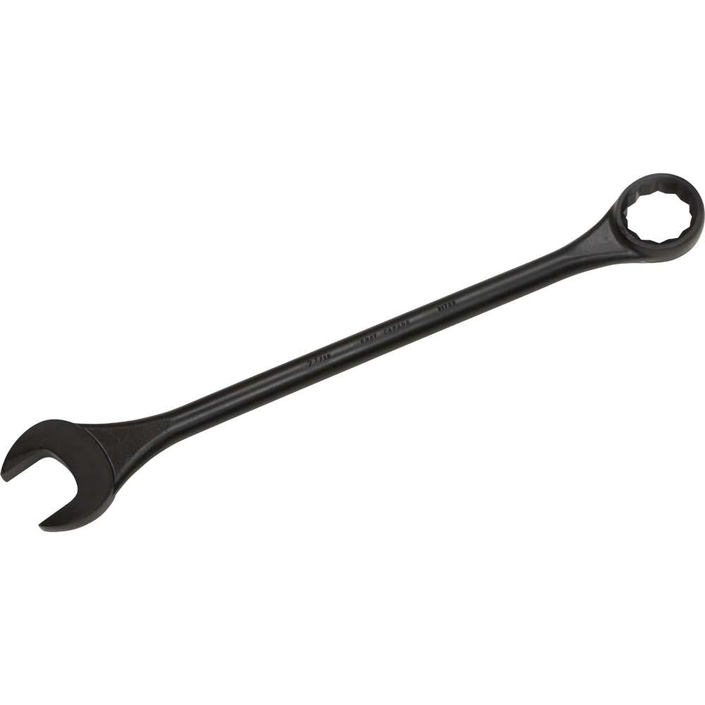 12-Point SAE Round Shank Large Combination Wrenches Set - 15° Offset - Black Oxide Finish - Perfect for Automotive Repair & Industrial Maintenance