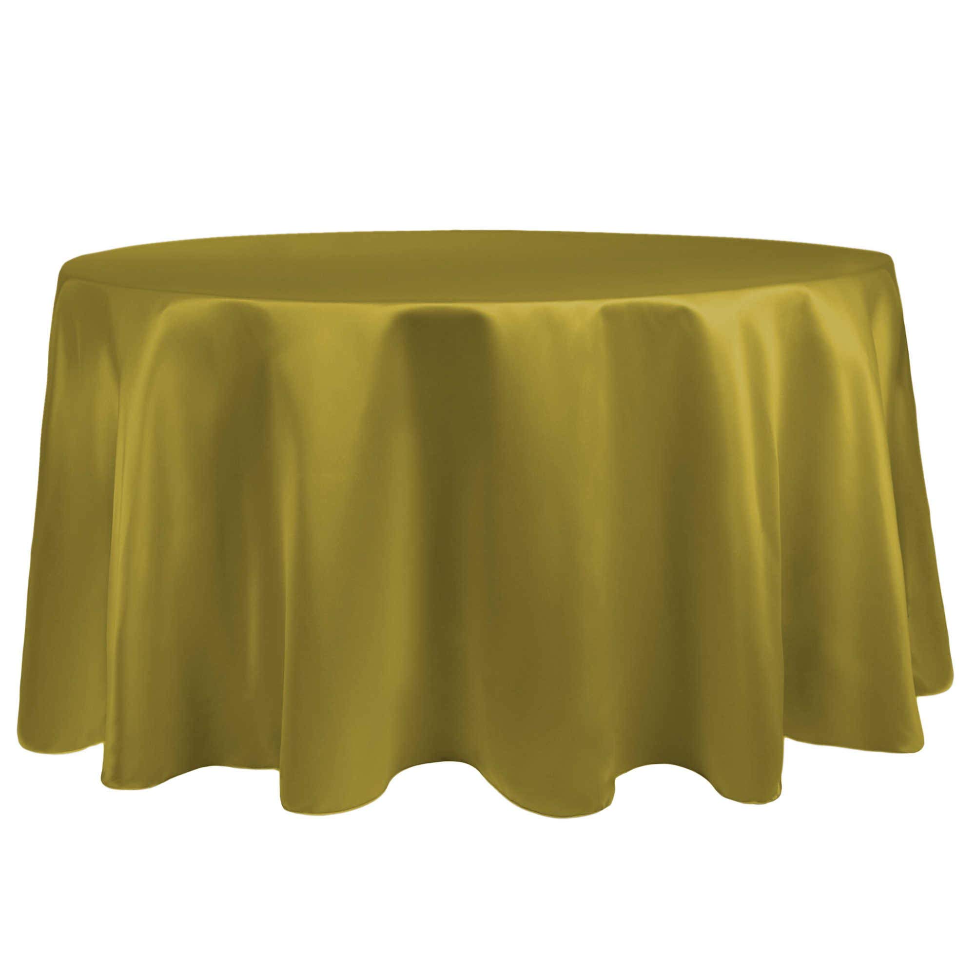 5-Pack Acid Green Bridal Satin 60-Inch Round Tablecloths - Perfect for Weddings, Banquets & Formal Events - Fits Tables Under 60
