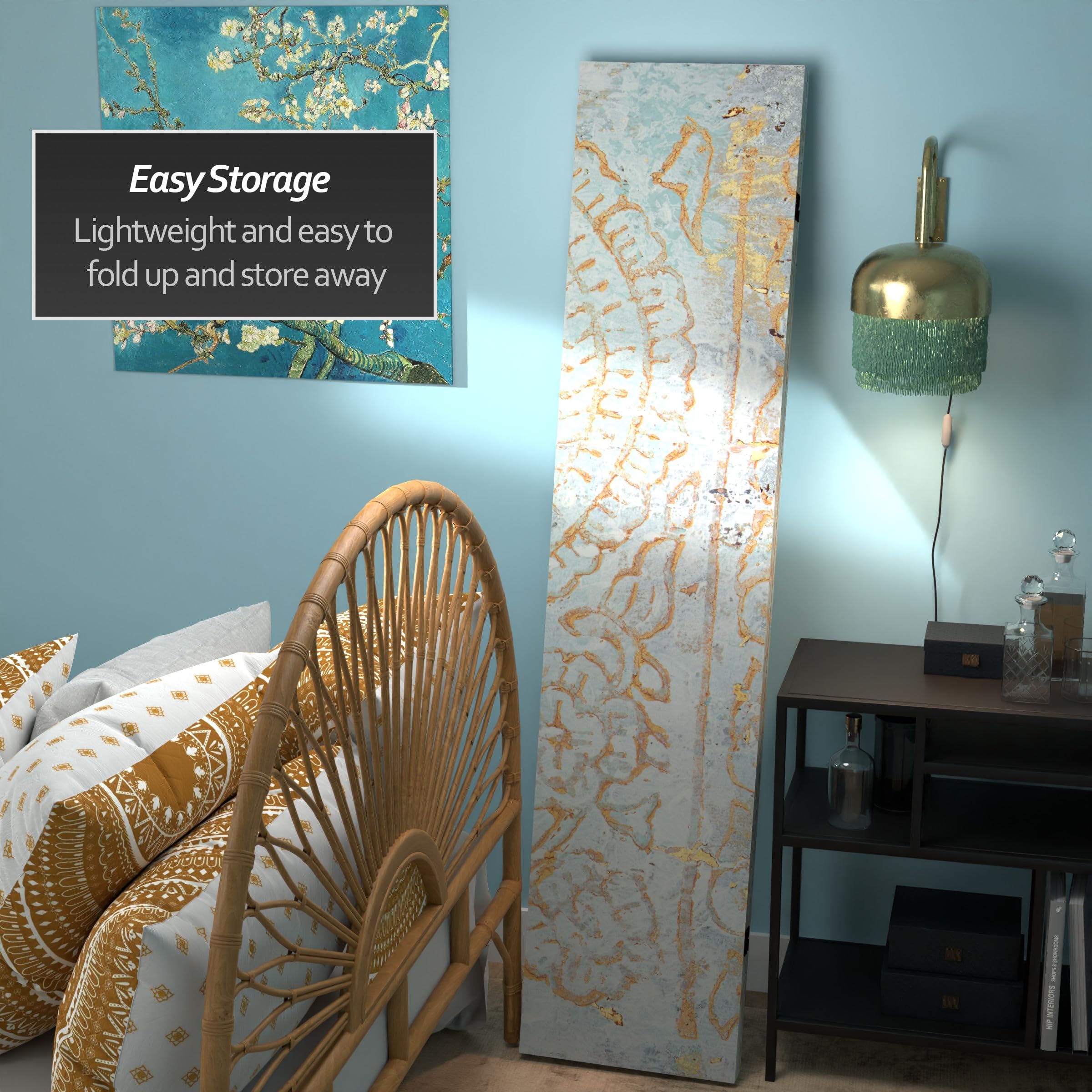6 ft Tall Red Lantern Luminous Shadows Canvas Room Divider - Mind's Eye Art Screen for Home Decor, Office Partition & Asian-Themed Events
