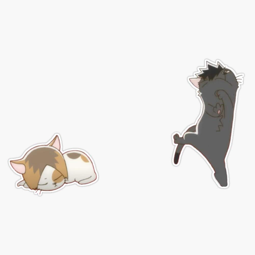 Kenma and Kuroo Cat Stickers - Waterproof Vinyl Decals for Windows, Cars, Laptops & DIY Crafts (5 Inch) - Perfect for Anime Fans, Room Decor, and Gift Giving
