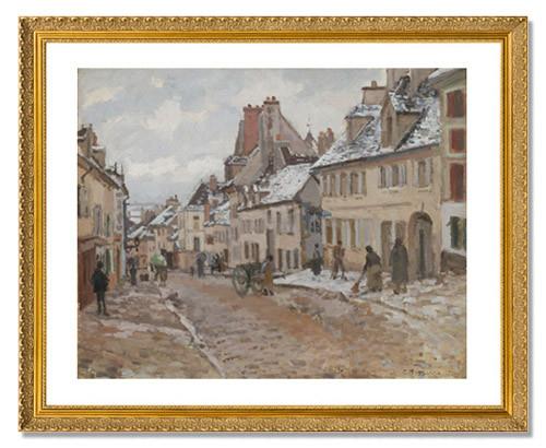 Camille Pissarro 'Pontoise, the Road to Gisors in Winter' - Impressionist Landscape Art Print for Home & Office Decor | Wall Art Gift for Art Lovers