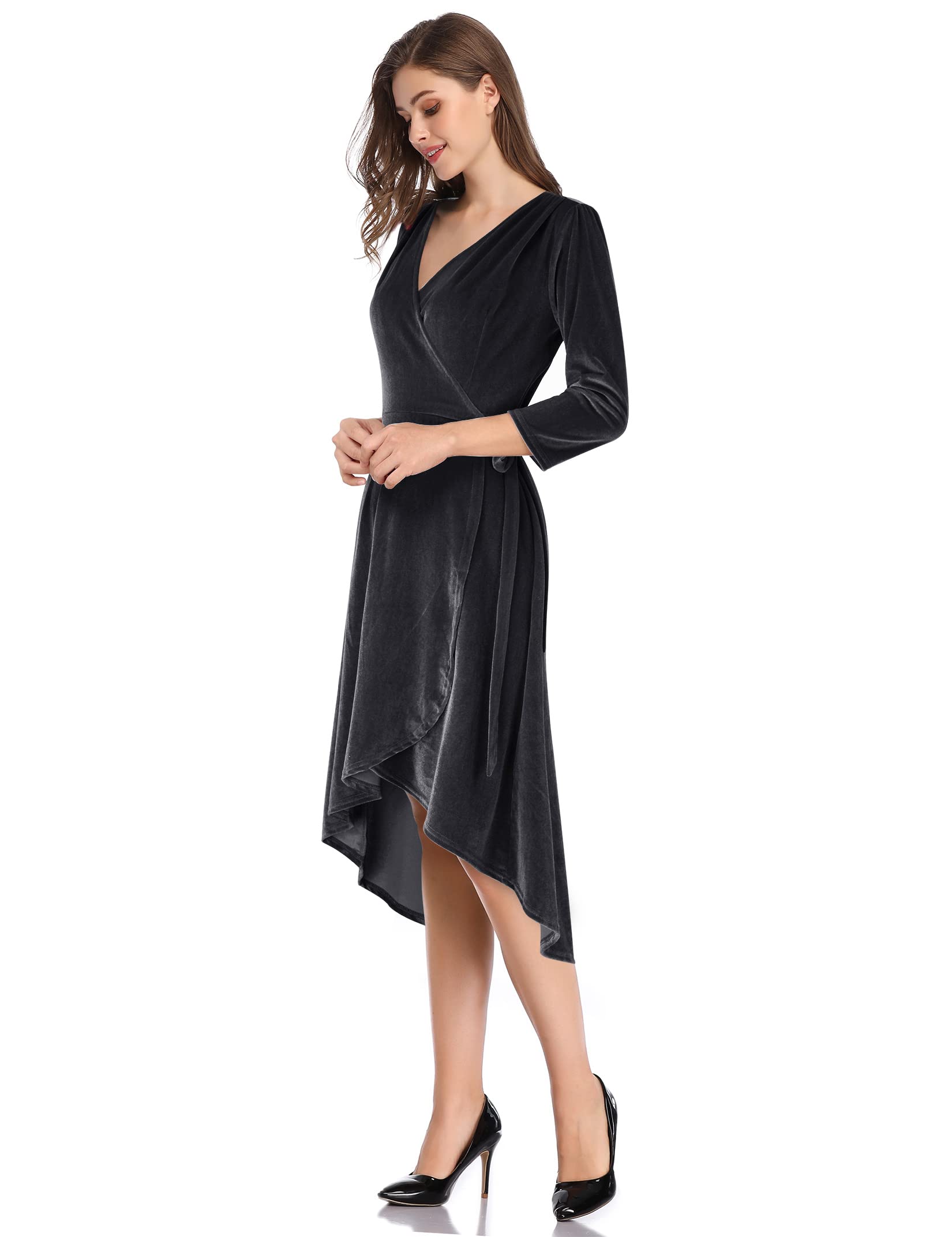 Elegant Women's Velvet Formal Holiday Party Gown Dress - Perfect for Christmas, New Year's Eve & Special Occasions