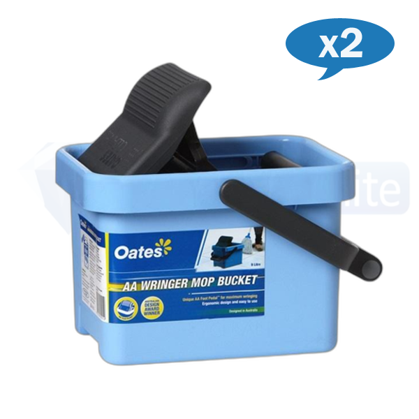 Oates AA Wringer Mop Bucket 9L - Heavy Duty Cleaning Bucket with Wringer for Floors - Perfect for Home, Office, and Commercial Use