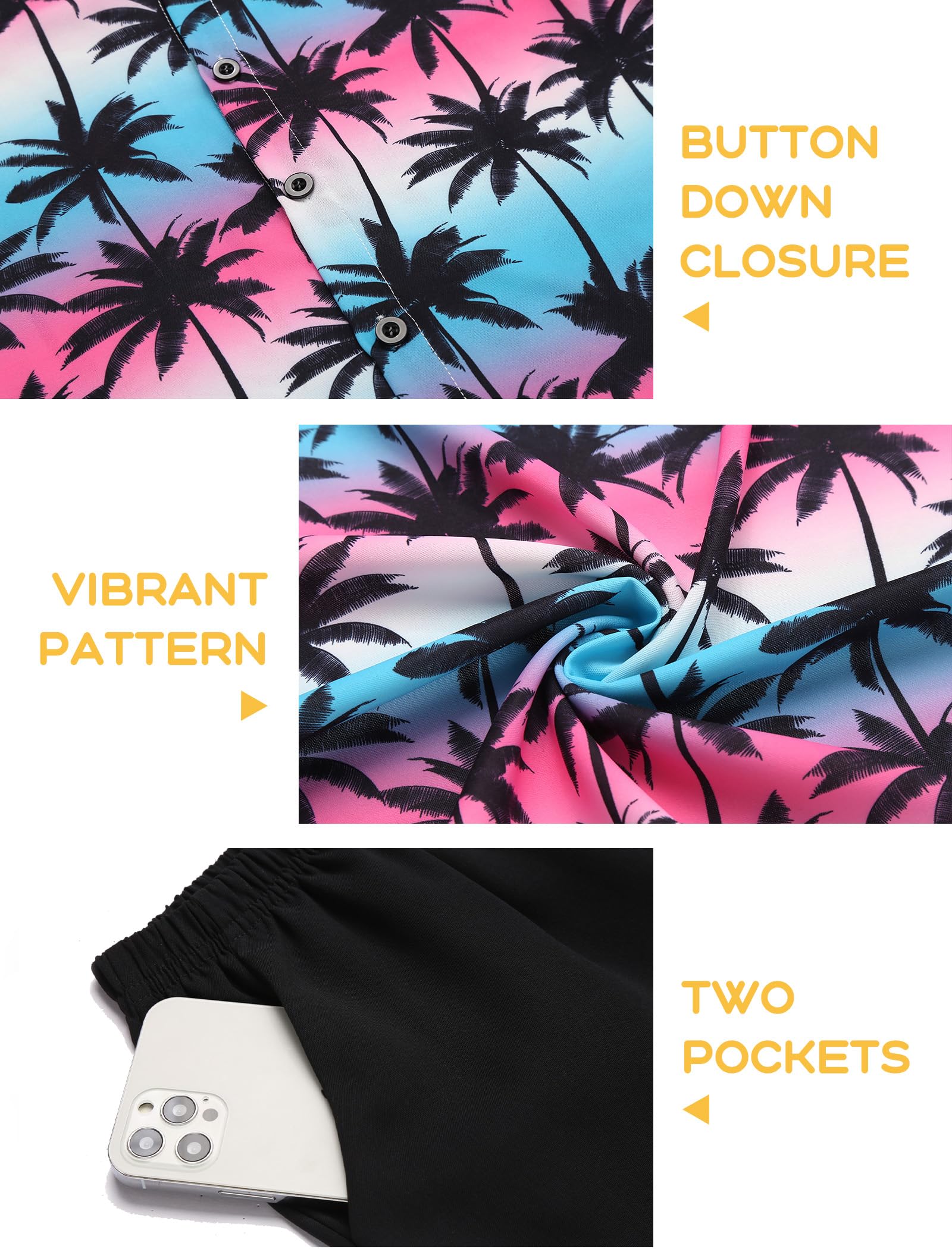 Arshiner Boys 2-Piece Hawaiian Outfit Set - Button Down Shirt & Shorts, Summer Beach Clothes for Kids 4-12 Years | Perfect for Vacation, Pool Party & Tropical Getaways